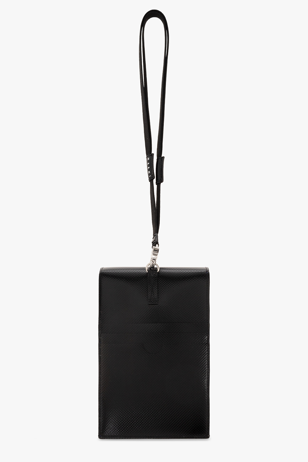【関税込み】MARNI Leather phone holder Brown leather drawstring phone holder with Marni Mending | Marni